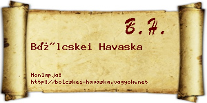 Bölcskei Havaska névjegykártya